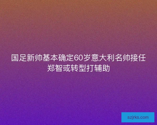 国足新帅基本确定60岁意大利名帅接任郑智或转型打辅助